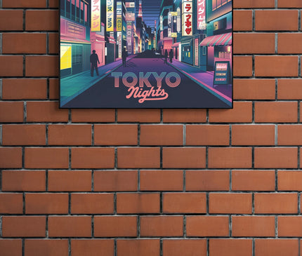 Affiche ambiance nocturne rétro Tokyo