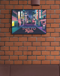 Affiche Nights néon rétrofuturiste Tokyo