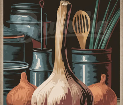 affiche cuisine épicerie rétro