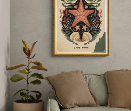 Affiche faune marine vintage Le Cap