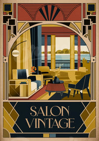 Affiche salon Art déco intérieur années 1920