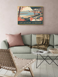 Affiche Bassin style Art Déco Arcachon