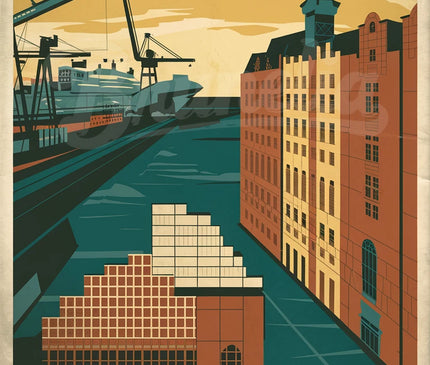 Affiche vintage Hambourg