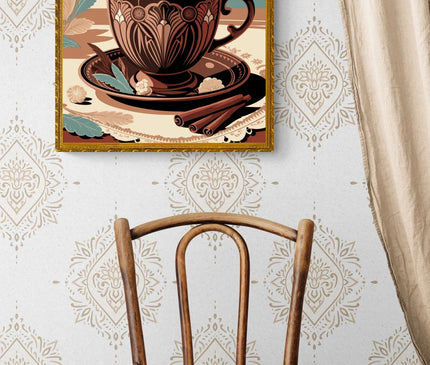 Affiche tasse chocolat chaud vintage