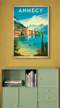Affiche Annecy lac alpin années 1930