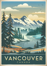 Affiche Vancouver - Montagnes enneigées