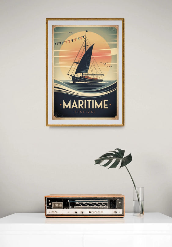 Affiche vintage fête maritime