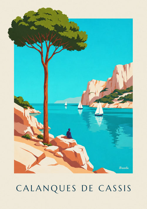 Affiche calanques de Cassis et eau turquoise : l'affiche entière
