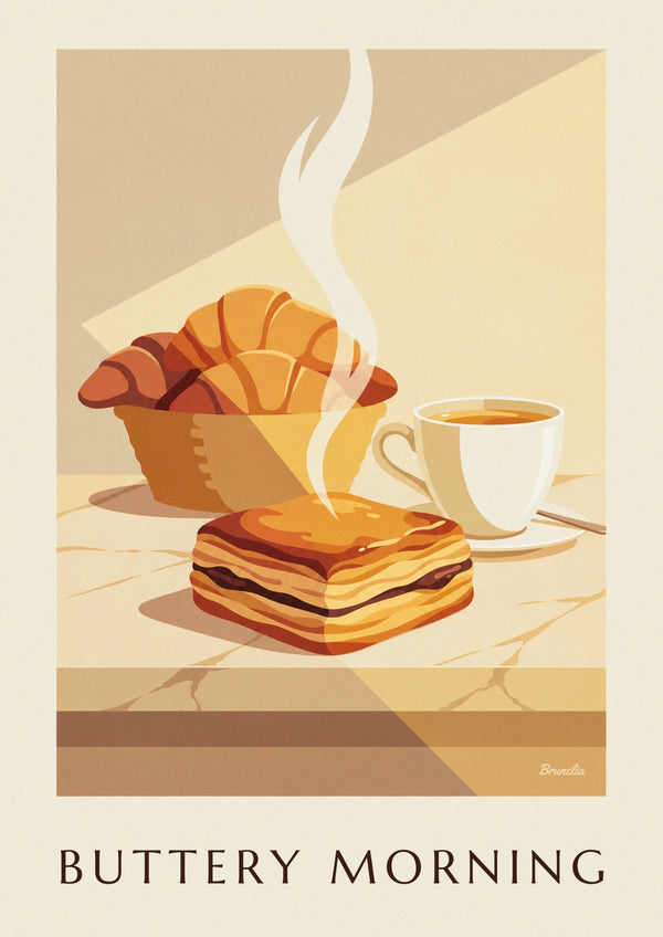 Affiche pain au chocolat, viennoiserie française