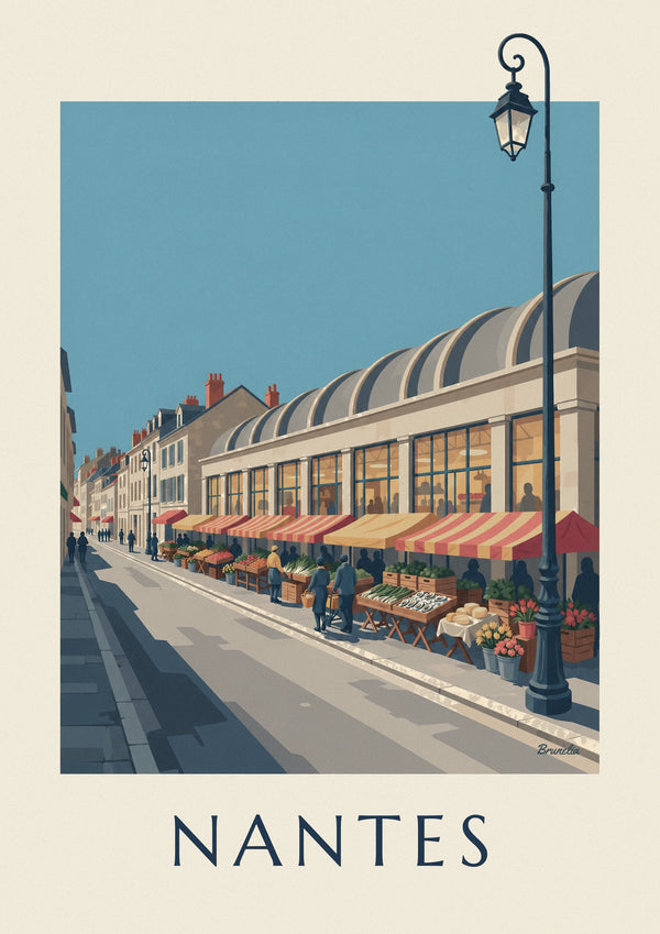 Affiche marché de Talensac à Nantes un dimanche matin