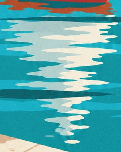 Les reflets blancs et bleu pâle sur l’eau turquoise du lac d’Annecy