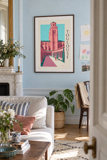 Affiche couvent des Jacobins et son cloître à Toulouse : encadrée au mur