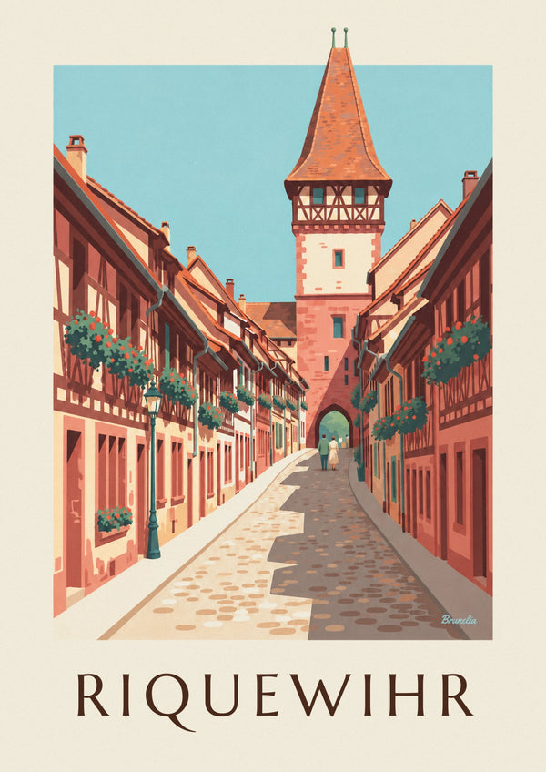 Affiche Riquewihr et sa tour du Dolder en Alsace