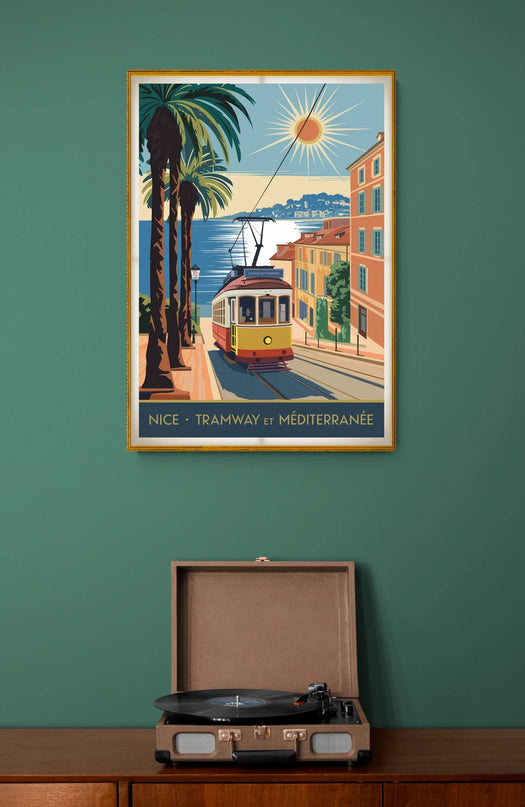 Affiche vintage tramway de Nice