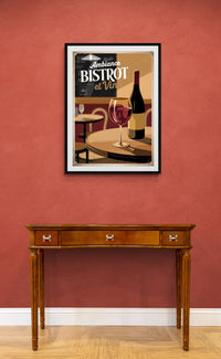 Affiche Bistrot et Vin Ambiance Vintage Art Déco