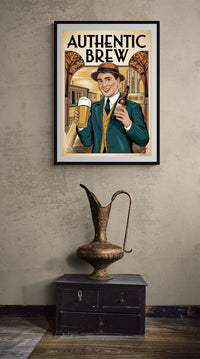 Affiche bière homme élégant années 1920