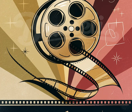 Affiche bobine cinéma vintage