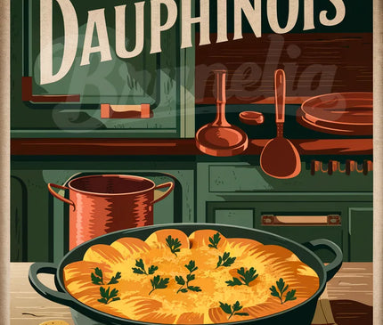 Affiche vintage gratin dauphinois