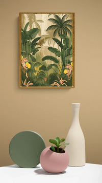 Affiche jungle tropicale art déco années 30