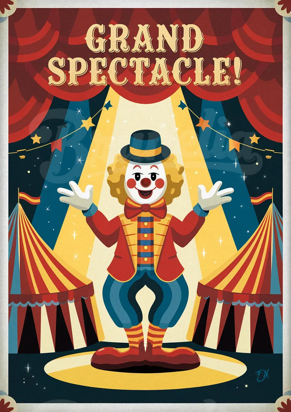 Affiche vintage mascottes de cirque