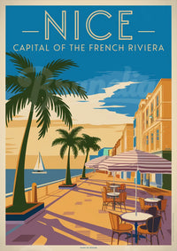 Affiche French Riviera style Art Déco années 30 Nice