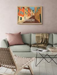 Affiche Bastia cœur de la Méditerranée style rétro