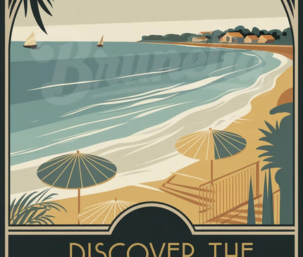 affiche vintage bord de mer
