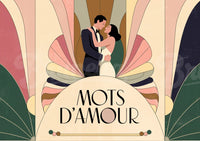 Affiche mariage couple romantique art déco