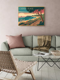 Affiche Carnac Plage paysage côtier rétro
