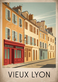 Poster Rue du Boeuf Vieux Lyon