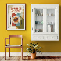 Affiche Saucisse de Toulouse style Art déco rétro