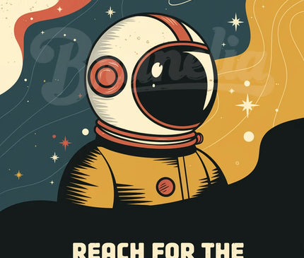 Affiche vintage casque spatial rétro