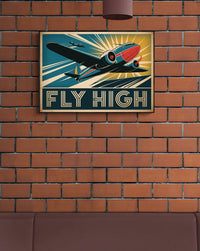 Affiche Art Déco Fly High années 1930 Avion
