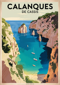 Affiche des Calanques de Cassis – Paysage Méditerranéen Lumineux