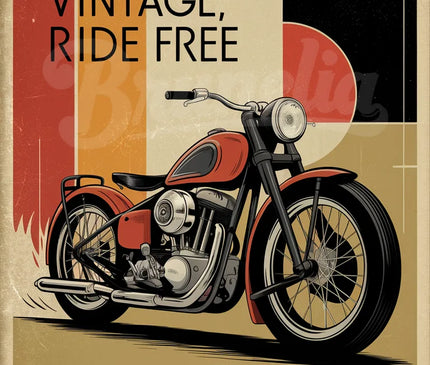 Affiche moto custom vintage