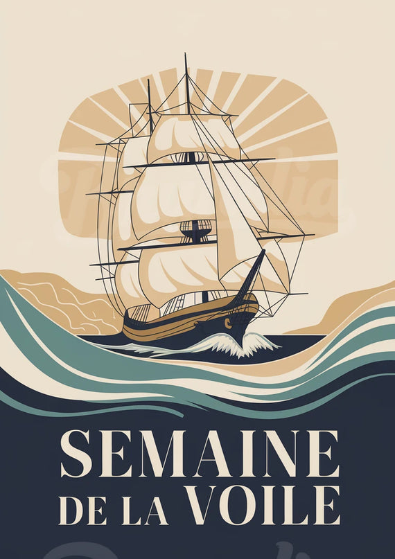 affiche vintage bateau