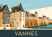 Affiche Vannes château médiéval style rétro