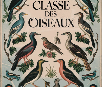 affiche vintage oiseaux