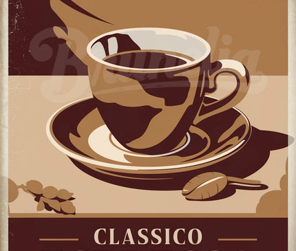 Affiche vintage espresso en porcelaine