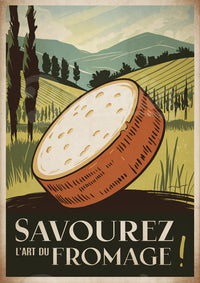 Affiche Savourez l'Art du Fromage vintage 1930s