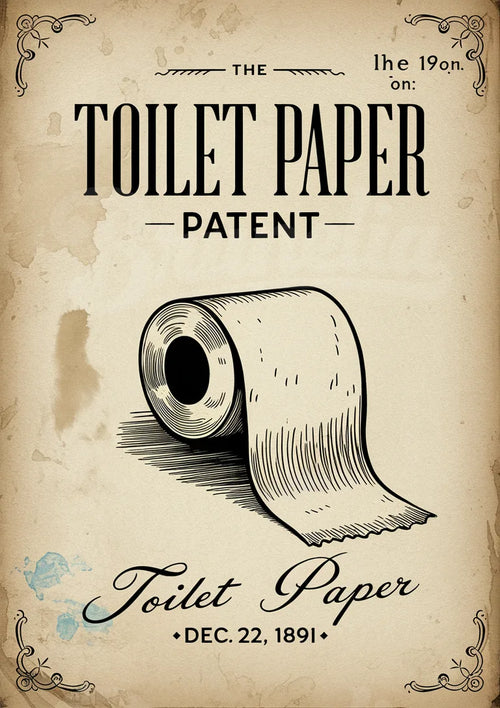 Affiche Patent papier toilé 1891 style rétro