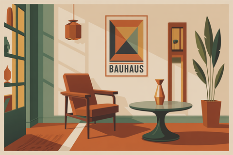 Bauhaus à la maison, des affiches radicales et de la géométrie pure
