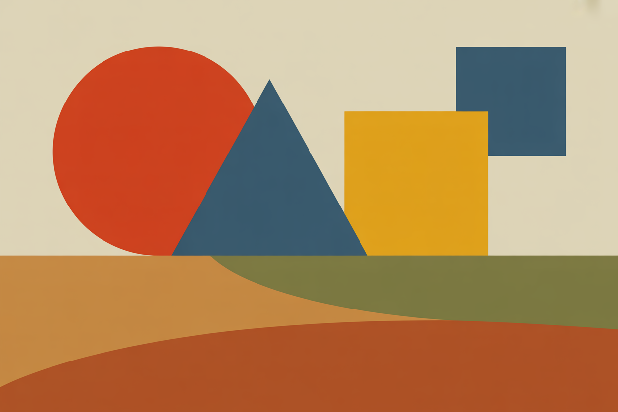 Affiche Bauhaus géométrie primaire moderniste Brunelia