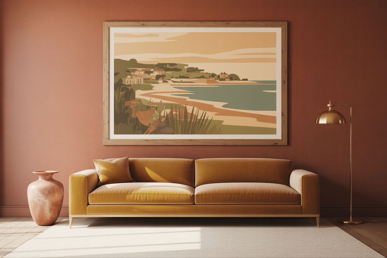 Habiller mur salon affiches vintage idées Brunelia
