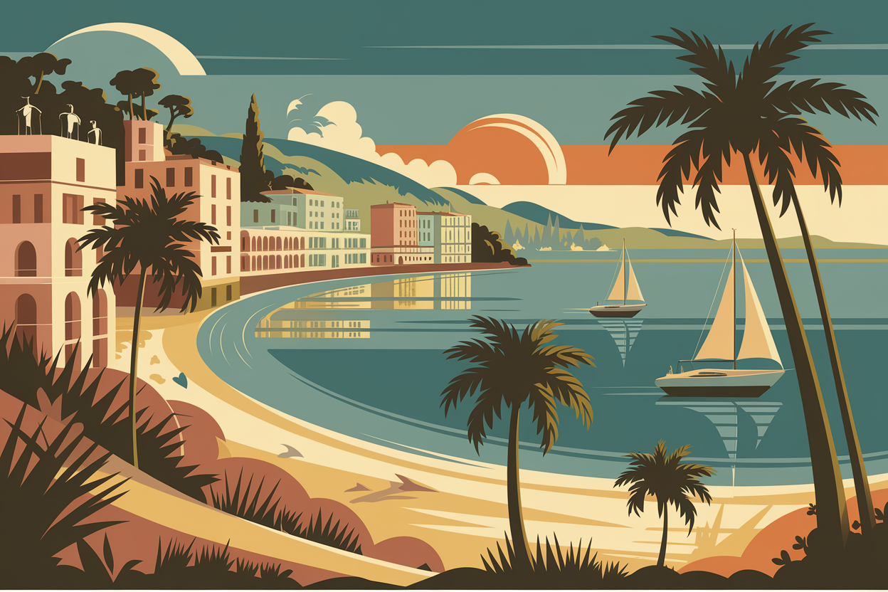 Affiche vintage Affiches Côte d'Azur, la Riviera Belle Époque sur  Brunelia