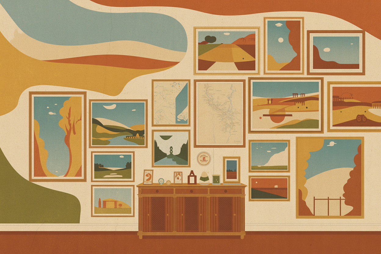 Composer mur galerie voyage affiches vintage Brunelia