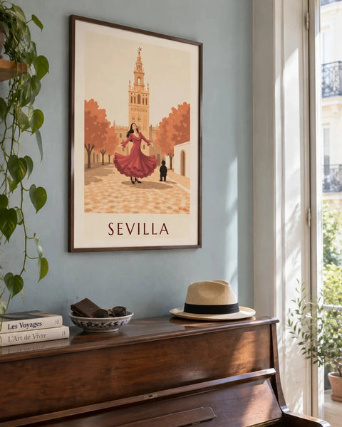 Affiches Espagne : affiche de la collection encadrée dans un intérieur