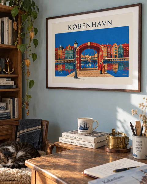Affiches villes du monde : affiche de la collection encadrée dans un intérieur