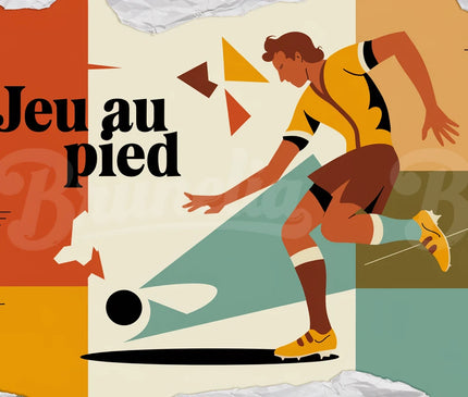 Affiche vintage jeu au pied