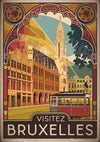 Affiche Bruxelles tramway Art déco années 1930